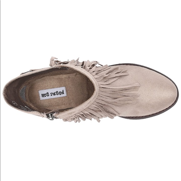 ‼️FLASH SALE Taupe Suede Fringe Booties - Picture 3 of 4